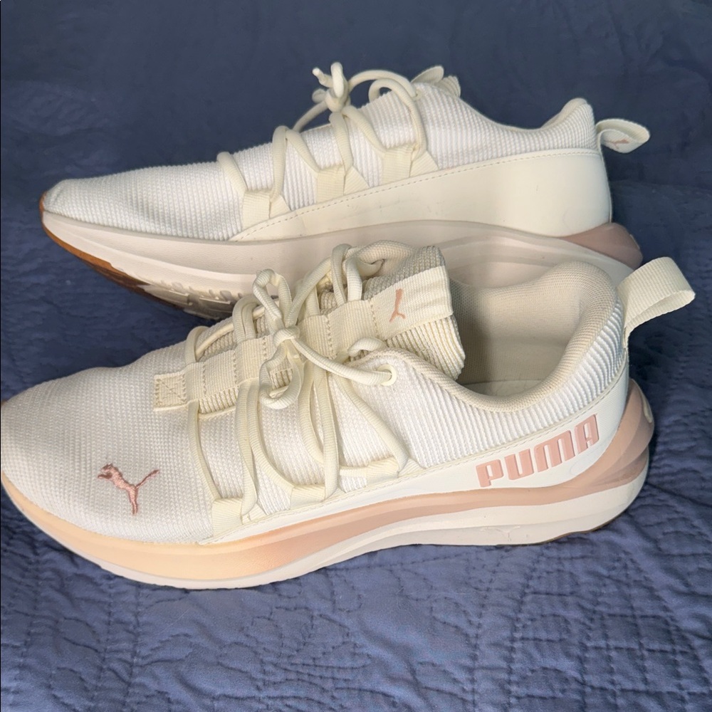 Puma Cream Sneakers with Orange Accents - Picture 2 of 5